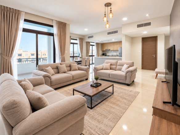 Stunning 3 BHK Furnished with Balcony | Prime Location Lusail