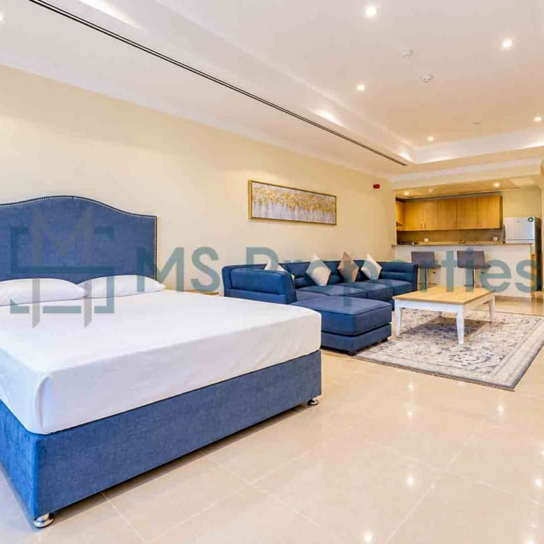 Minimalist Studio Furnished in The Pearl | Bills Included