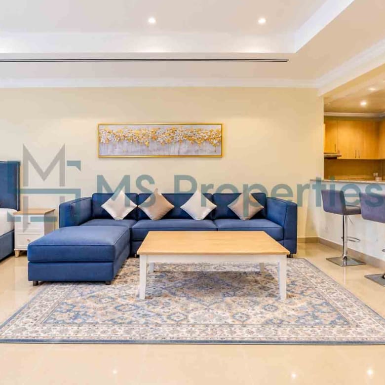 Minimalist Studio Furnished in The Pearl | Bills Included