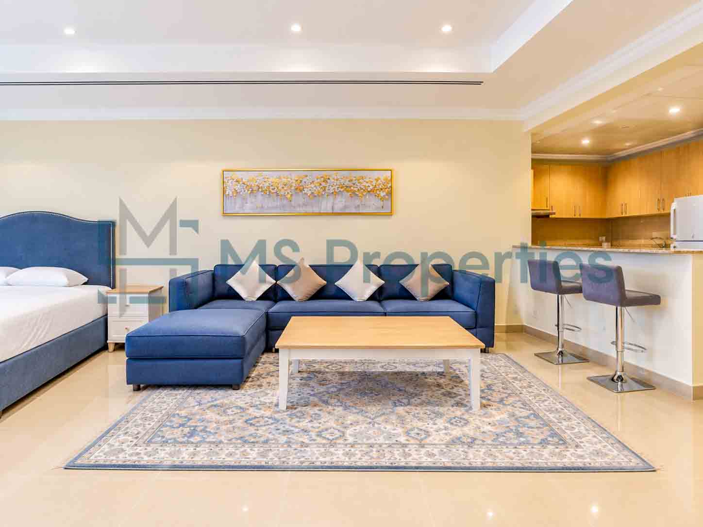 Minimalist Studio Furnished in The Pearl | Bills Included