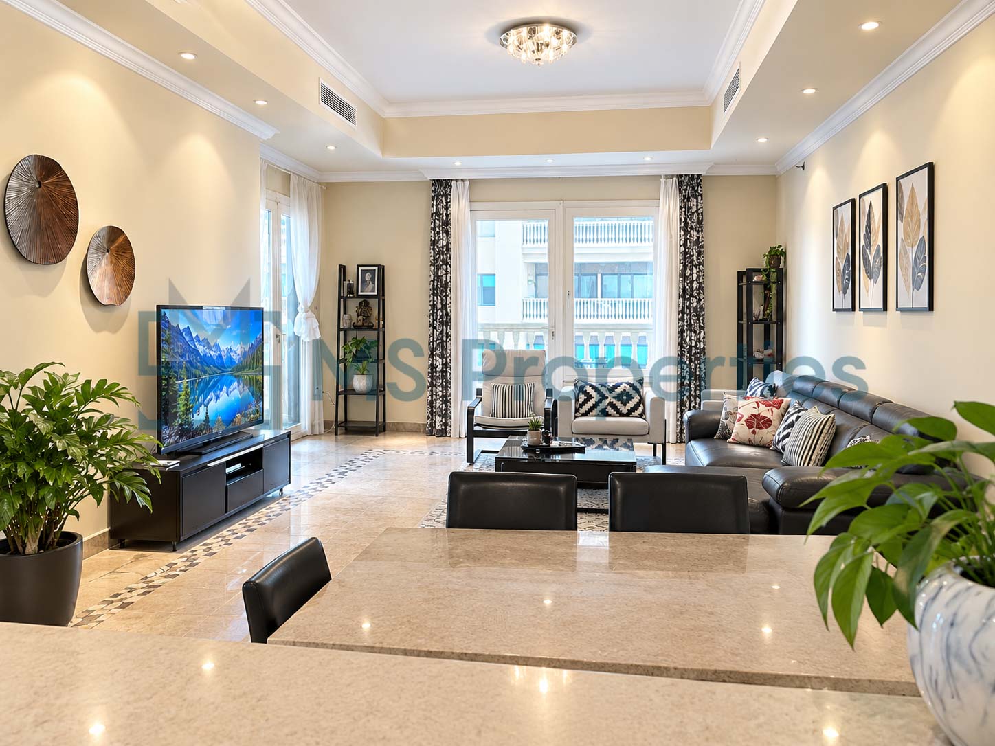 Sophisticated 2BHK Furnished with Balcony Sea View