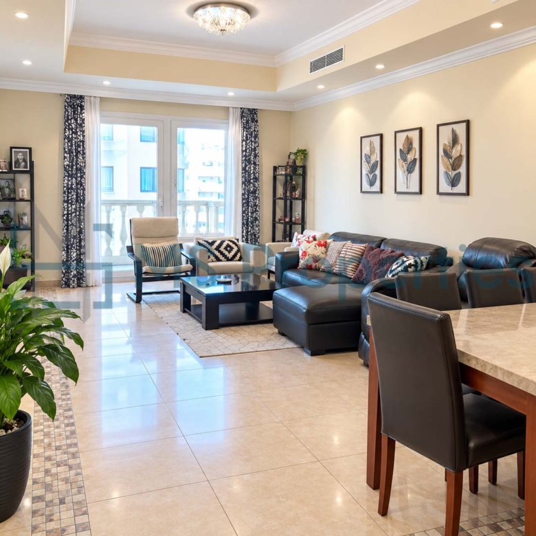Sophisticated 2BHK Furnished with Balcony Sea View