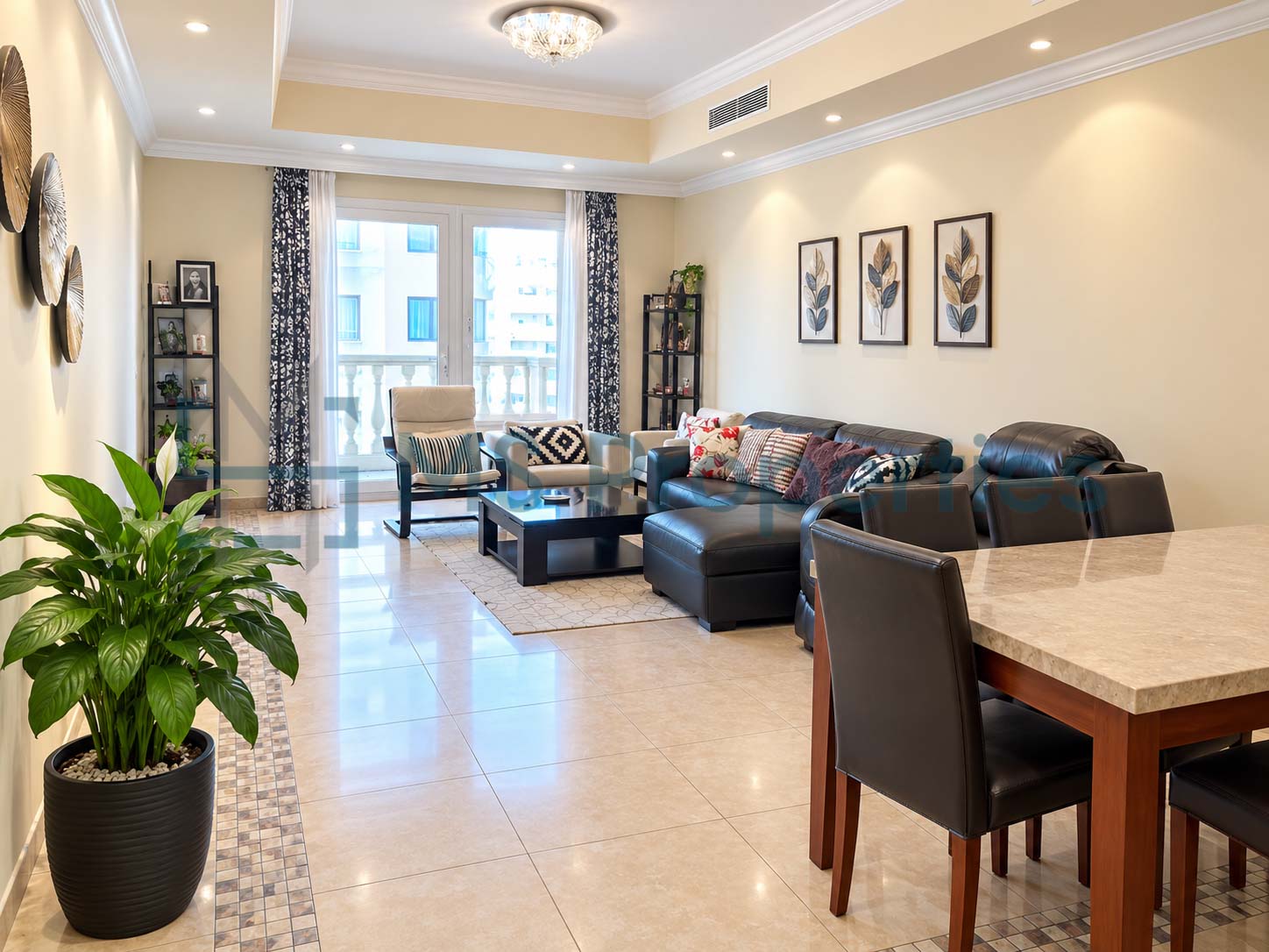 Sophisticated 2BHK Furnished with Balcony Sea View